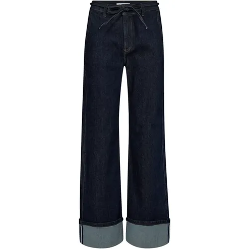 Weite Bein Jeans mit Gürtel , Damen, Größe: M - Co'Couture - Modalova