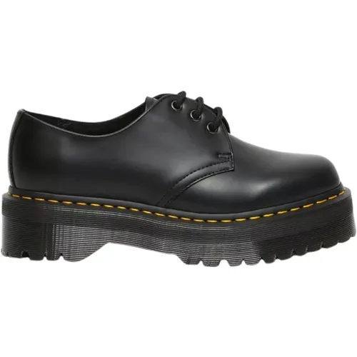 Quad Smooth Leather Platform Schuhe - Schwarz Poliert Glatt , Damen, Größe: 39 EU - Dr. Martens - Modalova