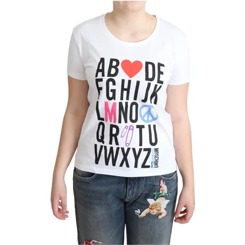 Alphabet Buchstaben Print T-Shirt - Moschino - Modalova