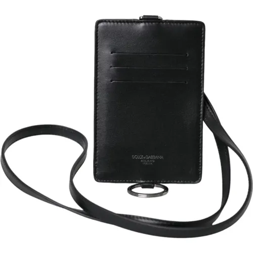 Leather Logo Card Holder Wallet , male, Sizes: ONE SIZE - Dolce & Gabbana - Modalova