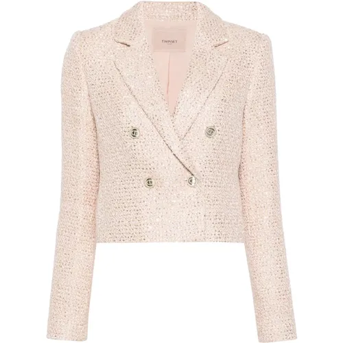 Elegant Bouclé Blazer , female, Sizes: S - Twinset - Modalova