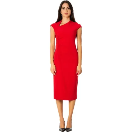 Rotes Kleid mit Asymmetrischem Ausschnitt - Max Mara Studio - Modalova