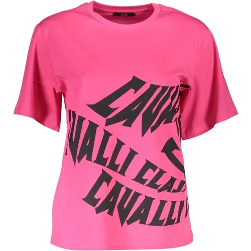 Schickes Rosa Baumwoll-T-Shirt - Cavalli Class - Modalova