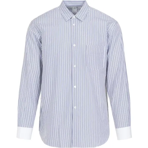 White Stripe Cotton Shirt , male, Sizes: M - Comme des Garçons - Modalova