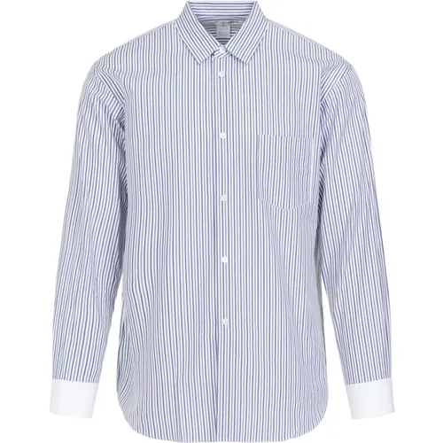 White Stripe Cotton Shirt , male, Sizes: S, M - Comme des Garçons - Modalova
