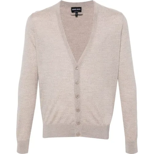 Elegant Wool Cardigan , male, Sizes: 2XL, XL - Giorgio Armani - Modalova