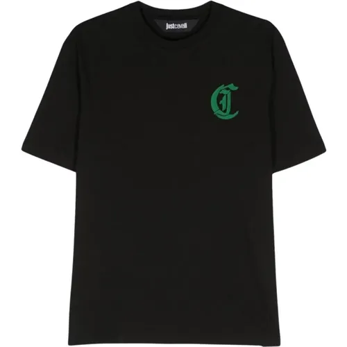 Schwarze T-Shirts & Polos für Männer , Herren, Größe: L - Just Cavalli - Modalova