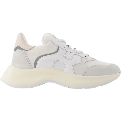 Beige, and Grey Leather Sneakers , female, Sizes: 8 UK - Hogan - Modalova