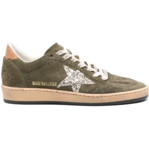 Grüne Oliven Sneakers Stern Design , Damen, Größe: 37 EU - Golden Goose - Modalova