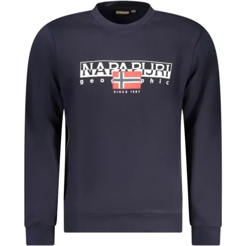 Blauer Baumwollpullover , Herren, Größe: M - Napapijri - Modalova