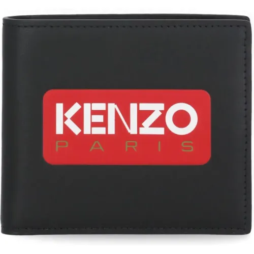 Men's Leather Wallet with Contrasting Logo , male, Sizes: ONE SIZE - Kenzo - Modalova
