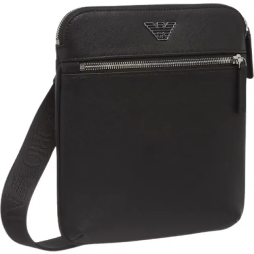Eco-friendly Leather Crossbody Bag with Metal Eagle Logo , unisex, Sizes: ONE SIZE - Emporio Armani - Modalova
