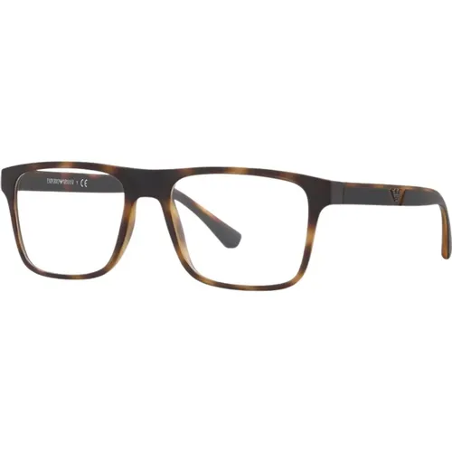 Matte Havana Sonnenbrille mit transparenten Gläsern - Emporio Armani - Modalova