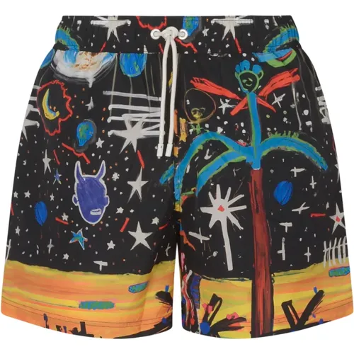 Starry Night Badeshorts - Strandbekleidung für Herren , Herren, Größe: S - Palm Angels - Modalova