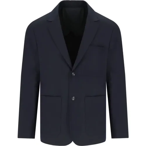 Navy Blaue Einreiher Jacke - Emporio Armani - Modalova