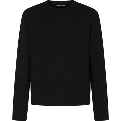 Curved Logo Sweater , male, Sizes: S, M - Palm Angels - Modalova