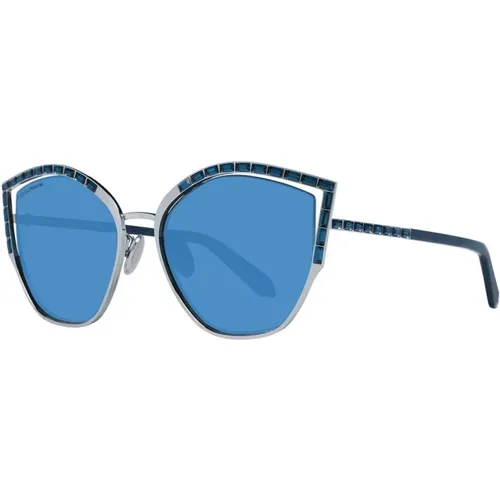 Stilvolle Metall Schmetterling Sonnenbrille Blau Verlauf - Swarovski - Modalova