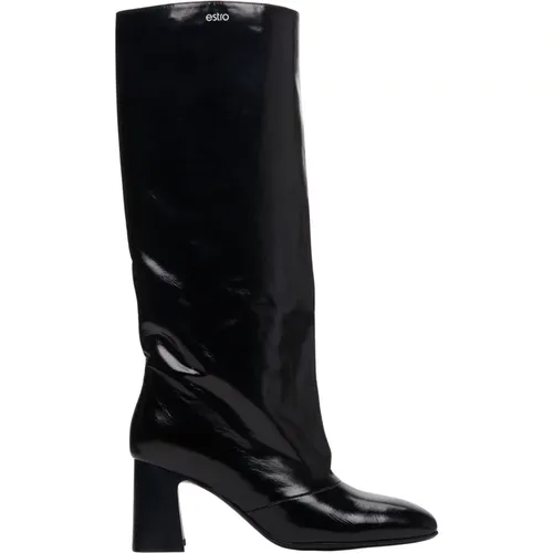 Women`s Oversized Boots made of Patent Leather Er00113574 , female, Sizes: 4 UK - Estro - Modalova