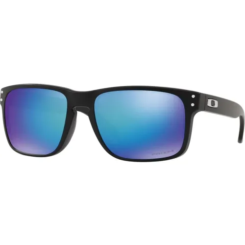 Matte Schwarze Sonnenbrille mit Prizm Sapphire , Herren, Größe: 55 MM - Oakley - Modalova