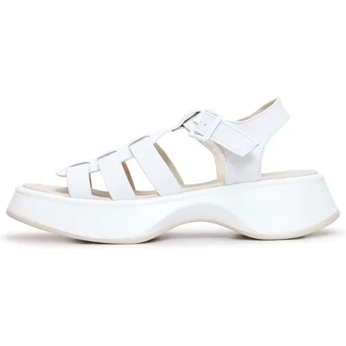 Weiße Leder Plateau Sandalen Joanna , Damen, Größe: 38 EU - Cesare Gaspari - Modalova