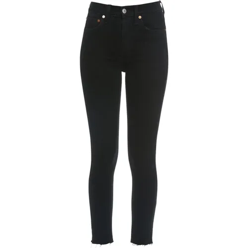 Jeans Comfort Stretch High Rise Ankle Crop JET , female, Sizes: W25, W24 - Re/Done - Modalova