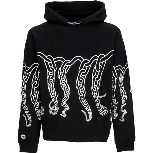 Schwarzer Leichter Kapuzenpullover Kette Kapuzenpullover , Herren, Größe: M - Octopus - Modalova