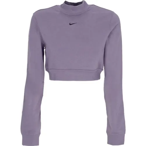 Hoher Kragen Sweatshirt Chill French Terry Crop , Damen, Größe: XS - Nike - Modalova