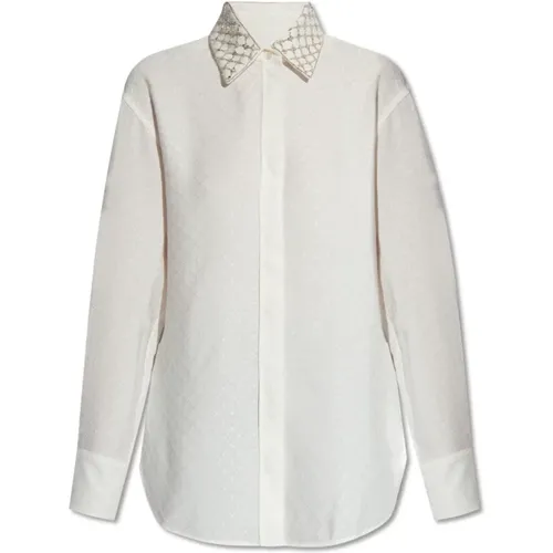 Shirt with decorative collar , female, Sizes: XS, S - Golden Goose - Modalova