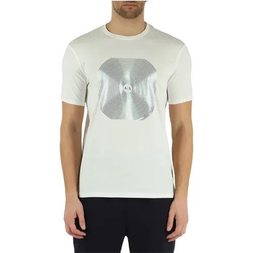 Slim Fit T-Shirt aus Stretch-Baumwolle , Herren, Größe: S - Armani Exchange - Modalova
