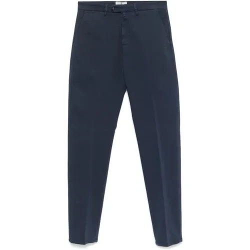 Blaue Slim Fit Hose , Herren, Größe: W34 - BORRELLI - Modalova