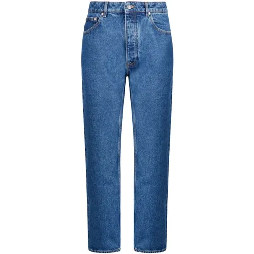 Blaue Jeans mit Stil,Blaue Monogramm Jeans Gerader Saum - Palm Angels - Modalova