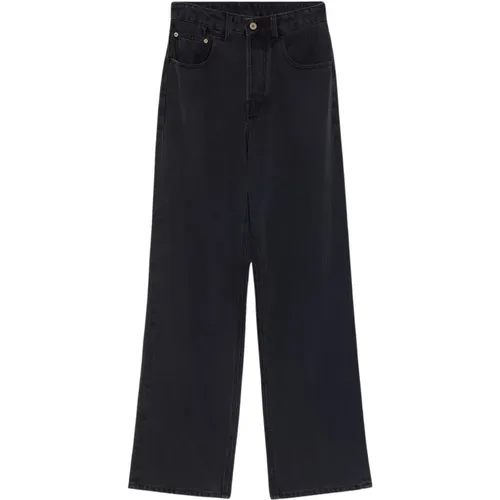 Schwarze Denim Wide Leg Jeans , Damen, Größe: W28 - Jacquemus - Modalova