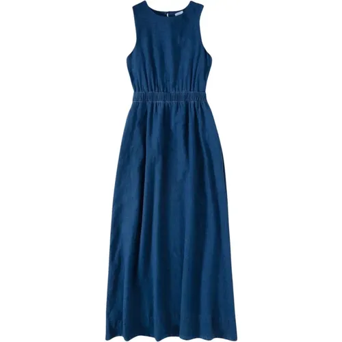 Sleeveless Maxi Dress with Back Elastic Detail and Front Pockets , female, Sizes: XS - closed - Modalova