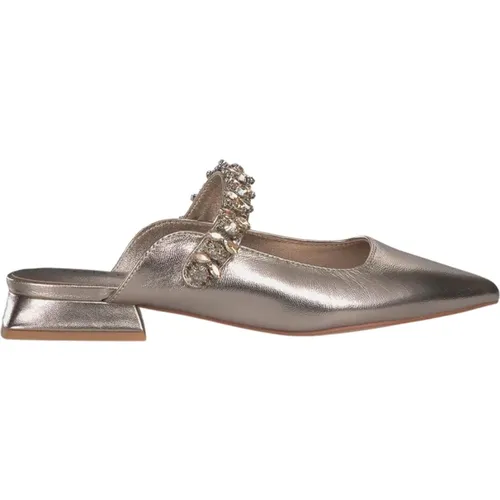 Flat Rhinestone Strap Shoe , female, Sizes: 6 UK, 7 UK, 4 UK, 8 UK, 5 UK - Alma en Pena - Modalova