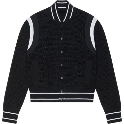 Stilvolle Kleidungskollektion,Schwarze Samt 4G Muster Jacke - Givenchy - Modalova