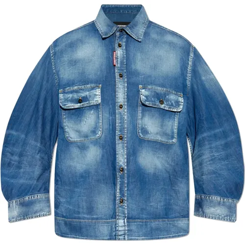 Denim Hemd , Damen, Größe: S - Dsquared2 - Modalova