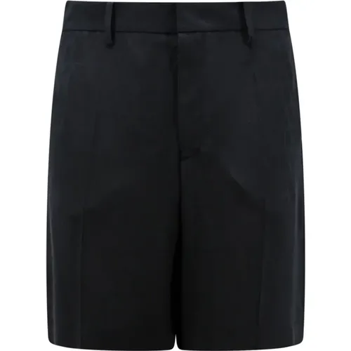 Schwarze Seiden Shorts mit Knopf- und Reißverschluss - Valentino - Modalova