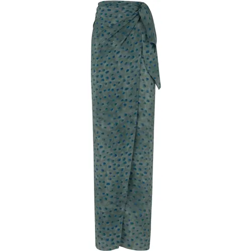 Silk printed pareo skirt , female, Sizes: 2XL, L, XL, M - Cortana - Modalova