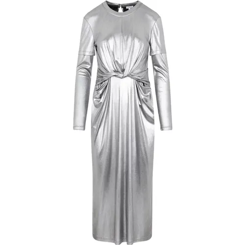 Silver Metallic Draped Dress Aw23 , female, Sizes: S - Loewe - Modalova