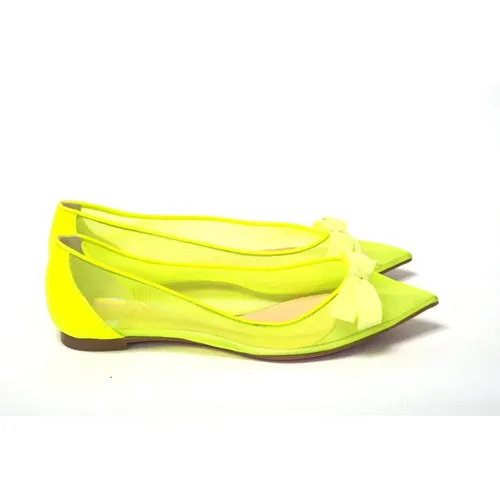 Fluro Flat Point Toe Shoe , female, Sizes: 5 1/2 UK, 5 UK - Christian Louboutin - Modalova
