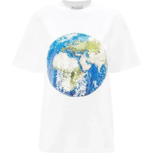 Pailletten Globe T-Shirt - JW Anderson - Modalova