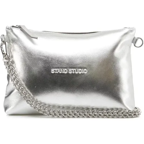Silver Cross Body Bag , female, Sizes: ONE SIZE - Stand Studio - Modalova