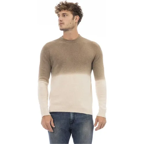 Rundhals Langarm Pullover , Herren, Größe: M - Alpha Studio - Modalova