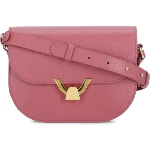 Fuchsia Leder Schultertasche Damen - Coccinelle - Modalova