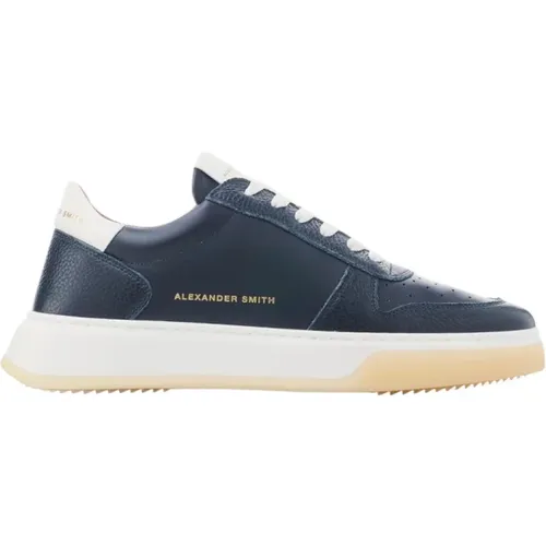 Blau Weiße Sneakers Modell Harrow , Herren, Größe: 43 EU - Alexander Smith - Modalova