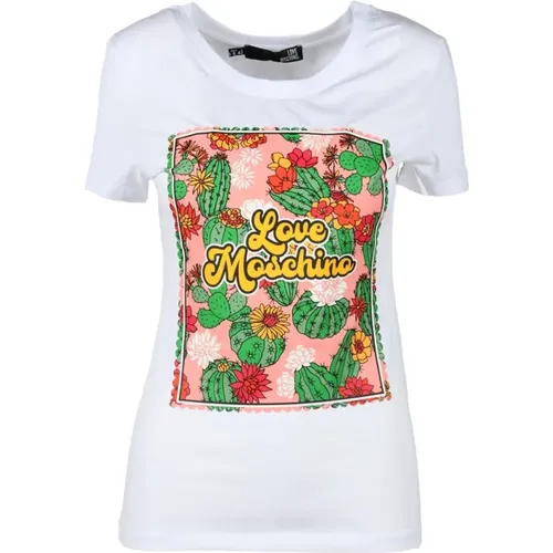 Cotton T-Shirt, Collection , female, Sizes: L - Love Moschino - Modalova
