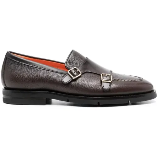 Leather Monk Shoes , male, Sizes: 10 UK - Santoni - Modalova