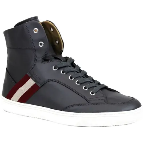 Dunkelgraue Hi Top Sneaker mit Rot Beige - Bally - Modalova