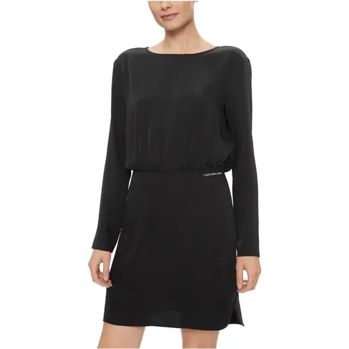 Elegantes Midi-Kleid für Damen , Damen, Größe: S - Calvin Klein Jeans - Modalova