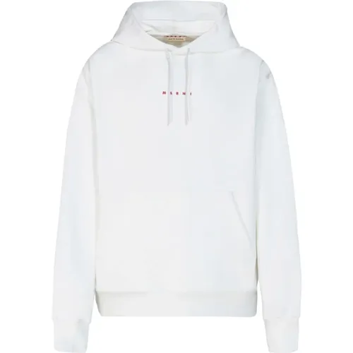 Cotton Logo Print Sweater , male, Sizes: XL, S, M, L - Marni - Modalova